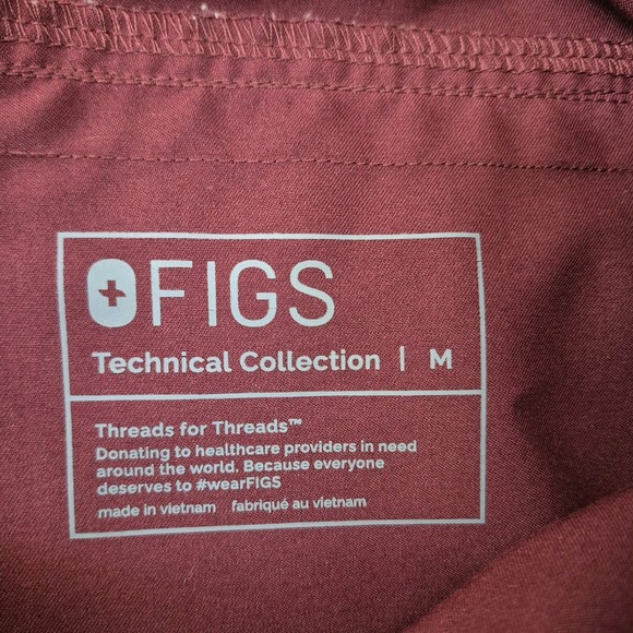 FIGS‎ Axim Cargo Scrub Pants Men's Medium Burgundy / Maroon - Picture 2 of 14
